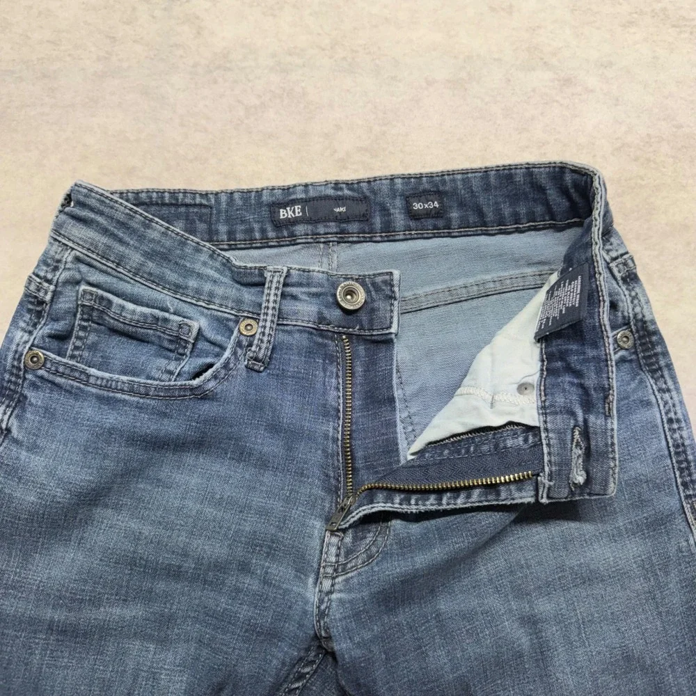 Buckle BKE Jake Mens Straight Leg Jeans 30x34 Blue Denim Y2K Skater Streetwear - Picture 9 of 11